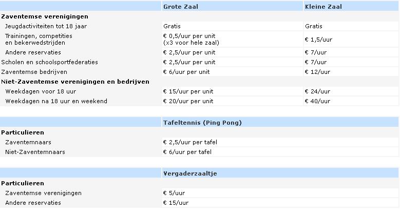 2.2.2 Sporthal Sint-Stevens-Woluwe 2.3 Facturatie & betaling - De huurprijs wordt aan de vereniging gefactureerd en dit 2 maal per jaar.