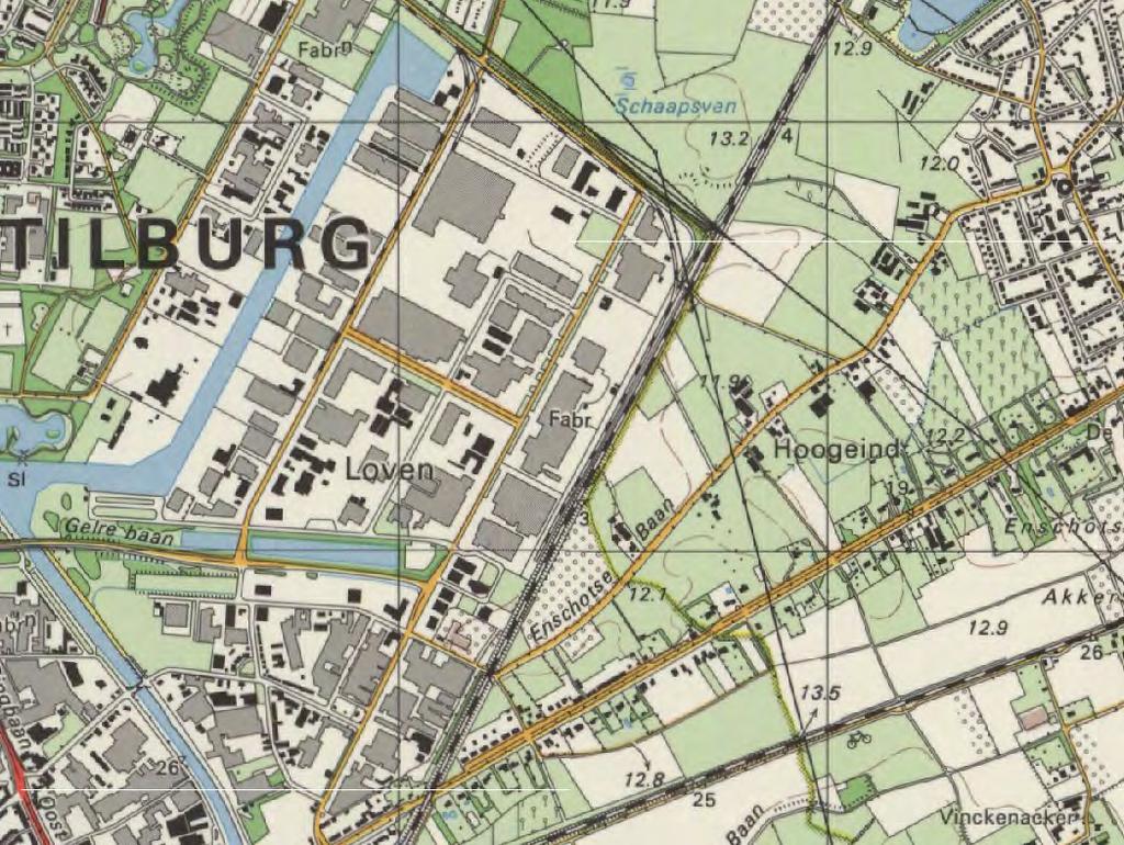 nl) Figuur 8 Topografische kaart van 1995 met de begrenzing van het nl) 135500 136000