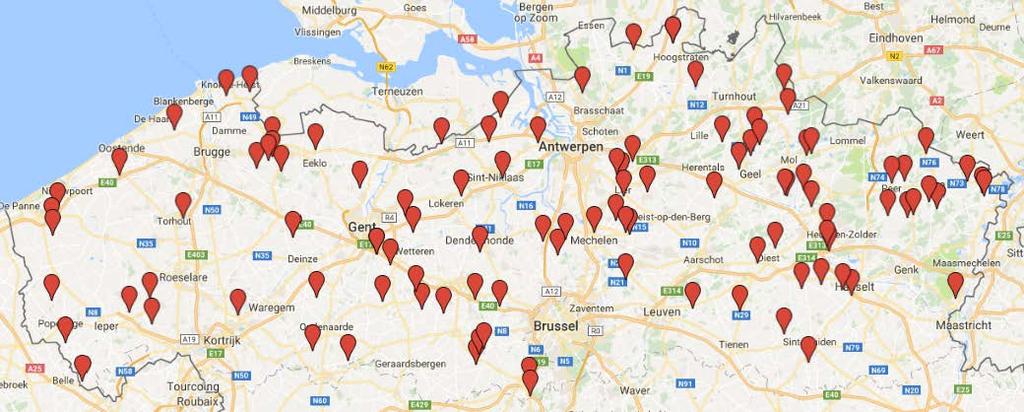 Bijlage: ligging van de erkende centra