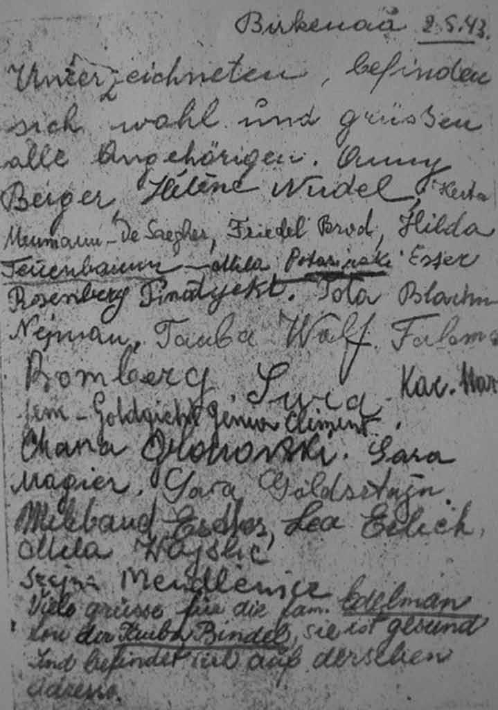 Leven of sterven in de kampen (april 1943 mei 1945) Noé Nozyce, directielid van de jodenraad, schreef op 20 juli 1943 vanuit Monowitz aan zijn schoonvader David Lasar de geruststellende melding: Ik