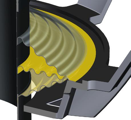 luidsprekers kon worden aangetroffen. De koepel van de nieuwe tweeter is van aluminium, waarbij gebruik is gemaakt van de KEF-technologie om de koepel stijver te maken.