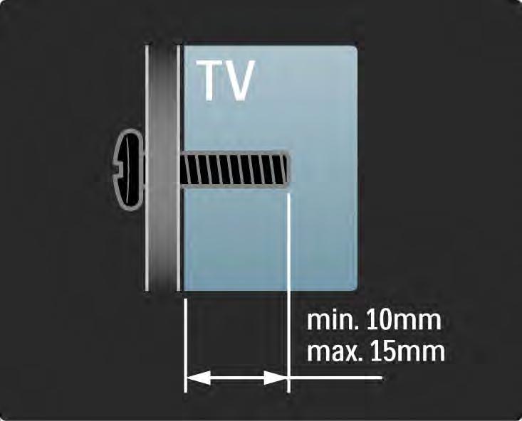 1.3.1 VESA-info Uw TV is voorbereid voor VESA-wandmontage. Er wordt geen VESA-wandsteun meegeleverd. Gebruik de hierna vermelde VESA-code om de steun aan te schaffen.