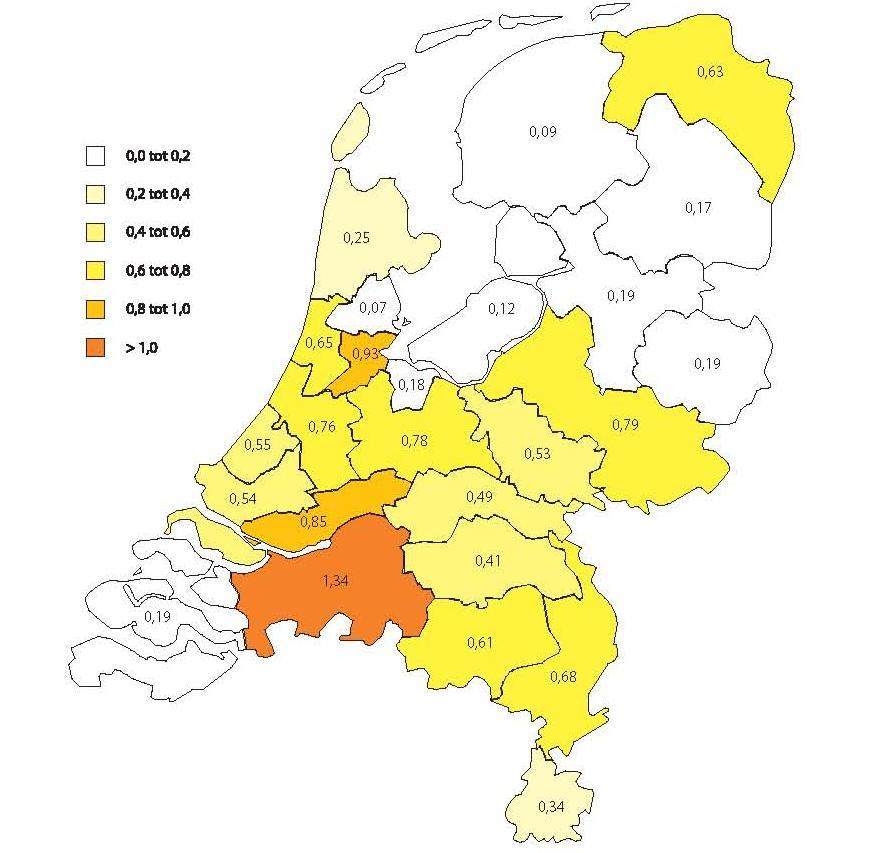 Figuur 2 Aantal overlastgevende jeugdgroepen