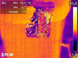 2016 Tijdens de meting in 2016 werd ook de gereflecteerde temperatuur onder het dak en onder