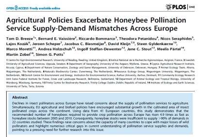 density of demand (c,d) and the resultant pollination