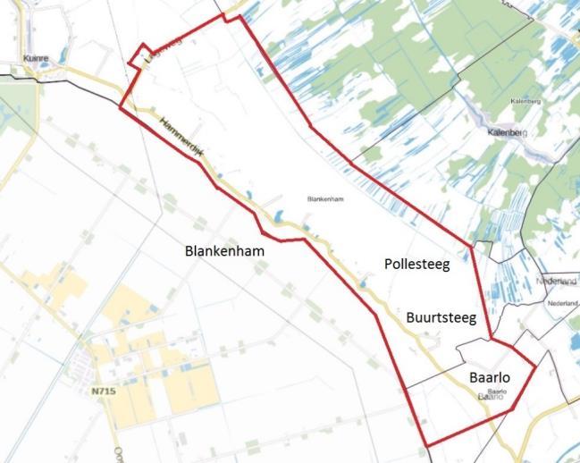 Enige achtergronden van het project Het projectgebied beslaat het gerioleerde gebied van Blankenham, dat zich uitstrekt van Baarlo in het zuidoosten tot de Lageweg in het noordwesten.