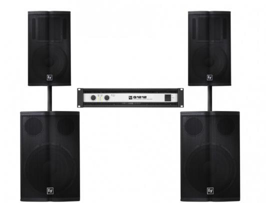Set 5. 2x EV ELX115P speakerset ± 100 t/m 150 pers.