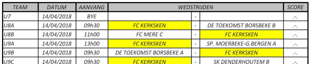 Zaterdag 14 april