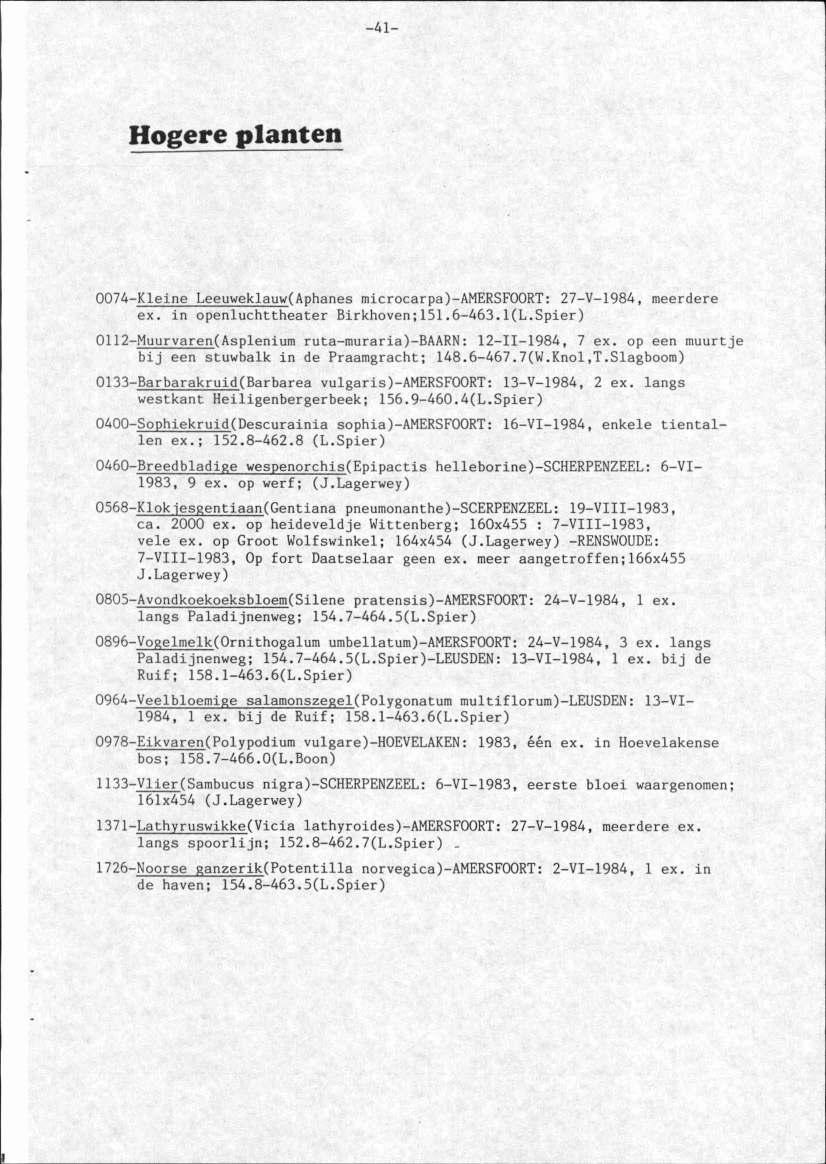 -41- Hogere planten 0074-K1eine Leeuwek1auw(Aphanes microcarpa)-amersfoort: 27-V-1984, meerdere ex. in openluchttheater Birkhoven;151.6-463.1(L.