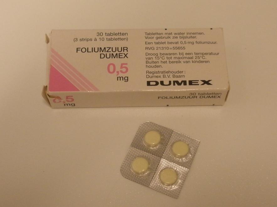 Foliumzuur (1 x 1 tablet 0.5 mg/ dag; vit.