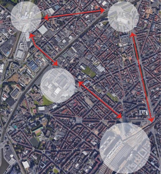 Ten noorden wordt de perimeter van het ontwerp van RPA gekenmerkt door een brutere topografie waarin de Birminghamstraat, die een hoogtelijn volgt, de rol speelt van balkon.