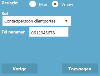 De gebruiker wordt gevonden en getoond bij bedoelde u. Is dit de gebruiker die je wilt toevoegen? Klik op de naam. Klik op volgende. Er is nieuwe informatie zichtbaar.