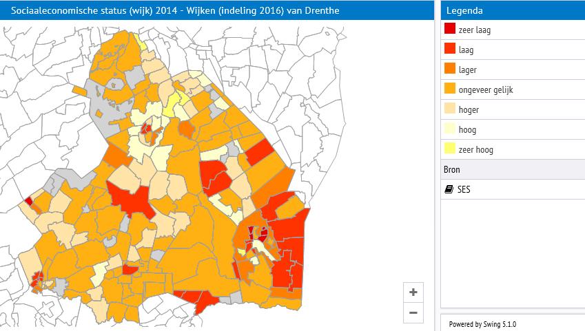 Verdeling SES in Drenthe Bron: