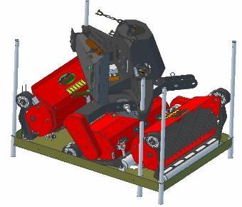4.0 Uitpakken en eerste installatie: De Maredo MT210 machine wordt geleverd op een speciale pallet van staal.