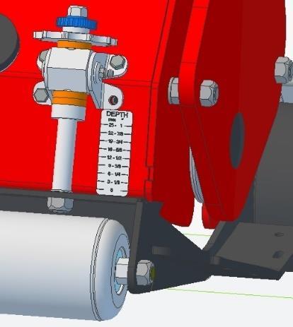 Dit draaipunt laat de head bewegen in alle richtingen om de glooiingen van de ondergrond te volgen. Ook het Aframe is aan het Mframe gemonteerd via een rubberen draaipunt.