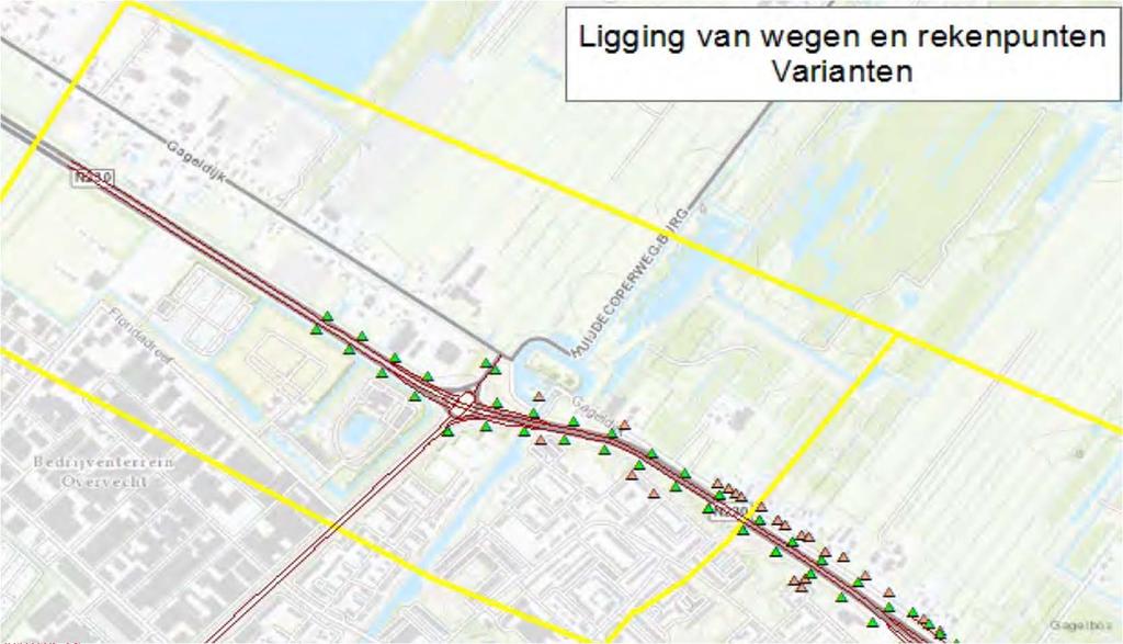 4. Overzicht van wegen en rekenpunten (voorbeeld Gandhiplein) Voor alle