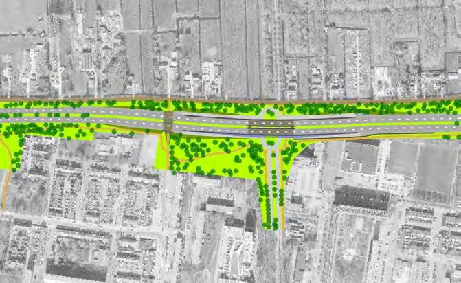 Afbeelding linksboven: Dunantplein onderdoorgang (gezien vanaf Einsteindreef) Dunantplein