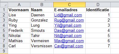 2.3 Tabblad Registratie groepsleden : registratielijst Eerst moeten we groepsleden toevoegen.