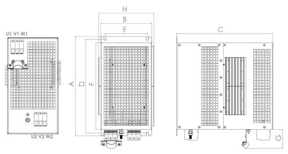 8-16 A 25-43 A Type Hoogte Breedte Diepte Bevestiging Klemmen Bevestiging PE A B C D E F G Maximaal ᴓ ᴓ