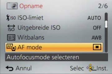 op of draai de bedieningsknop om [AF mode] te selecteren en druk op [MENU/SET] Pagina s (De pagina s zijn ook te selecteren met de zoomhendel.