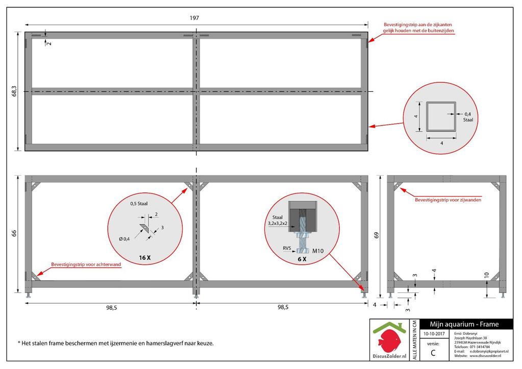 De gaten in deze bevestigingstrips dienen ook als bevestigingspunten voor de houten panelen.