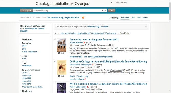 DE ONLINE CATALOGUS Onze bibcatalogus vind je op overijse. bibliotheek.be.
