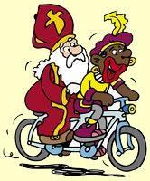 Liedjes thema feest. Sinterklaas Zwarte Piet ging uit fietsen, toen klapte zijn band.