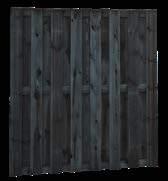 8,8x8,8x270 cm 08095 20,50 Plankenscherm zwart 15-planks, geschaafde grenen planken 1,5x14 cm. Geïmpregneerd en zwart gedompeld.