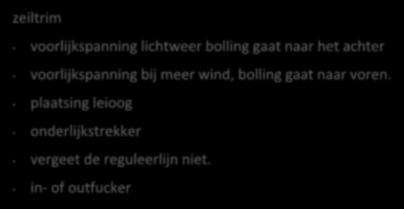 meer wind, bolling gaat naar voren.