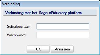 Deel 2 -Sage efiduciary platform Instellen van de werkomgeving Sage efiduciary platform Een klik op de snelkoppeling zal de werkomgeving Sage efiduciary platform openen.
