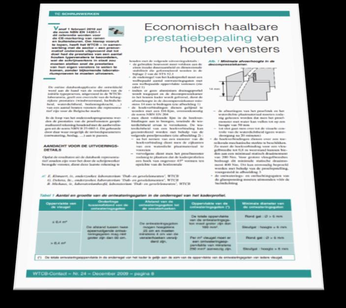 Toepassing van de eurocodes op het ontwerp van buitenschrijnwerk Andere: VGI nota 03 Uitzicht van