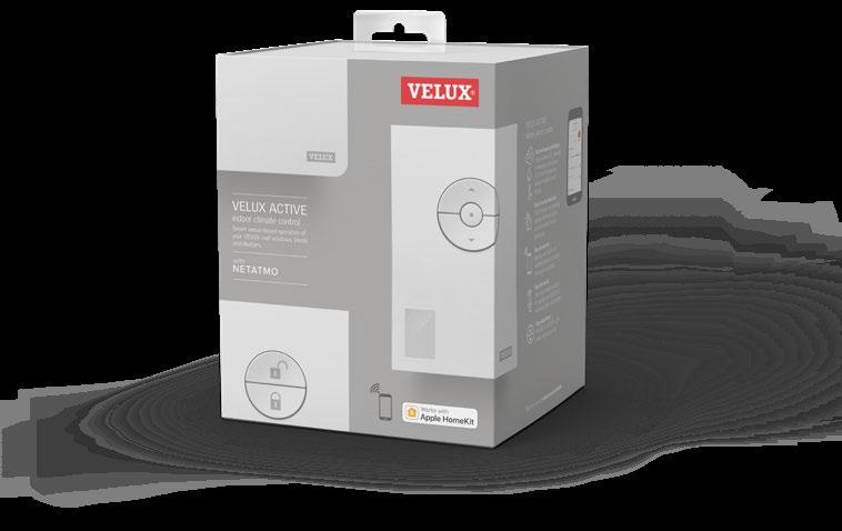 VELUX ACTIVE Ventilatie op basis van sensoren Intelligente sensoren monitoren de temperatuur, vochtigheid en CO 2-niveaus en bedienen de dakramen en lichtkoepels