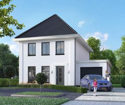 Iedere woning heeft een forse tuin die aansluit op de groene omgeving er omheen, vaak met sierbeplanting, hagen en grote bomen, die de woning omringen, maar niet verstoppen.