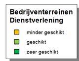 Figuur 4.14 Relatieve waardering geschiktheid bedrijventerreinen voor het cluster dienstverlening Bron: Ecorys.