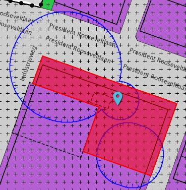 Figuur 1: uitsnede verbeelding bestemmingsplan. Ook buiten deze zones gelden beperkingen als gevolg van de planologische mogelijkheid van LPG opslag en verkoop.