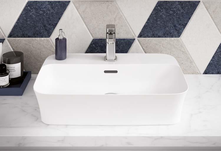 01 Wit / Blanc IPALYSS Opbouwwastafel / Lavabo à poser 550 x 380 mm, zonder overloop / sans trop-plein E1392 Opbouwwastafel / Lavabo à poser 550 x 380 mm, met overloop / avec trop-plein E1394 Ipalyss