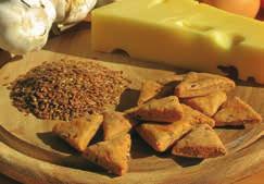 KAASPUNTJES Ongerepte spelt, waardevol lijnzaad en kruidige kaas - een lekker snoepje met een verhoogd gehalte aan essentiële vetzuren.