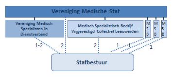 Elke maatschap/vakgroep in het MCL is ondergebracht in een resultaat verantwoordelijke eenheid (). De wordt duaal aangestuurd door het -management, bestaande uit een en een organisatorisch manager.