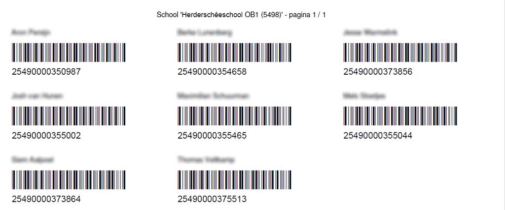 Barcodes Als de barcode niet goed wordt afgedrukt, zie par. Fout! Verwijzingsbron niet gevonden. Fout! Verwijzingsbron niet gevonden.. 3.7.