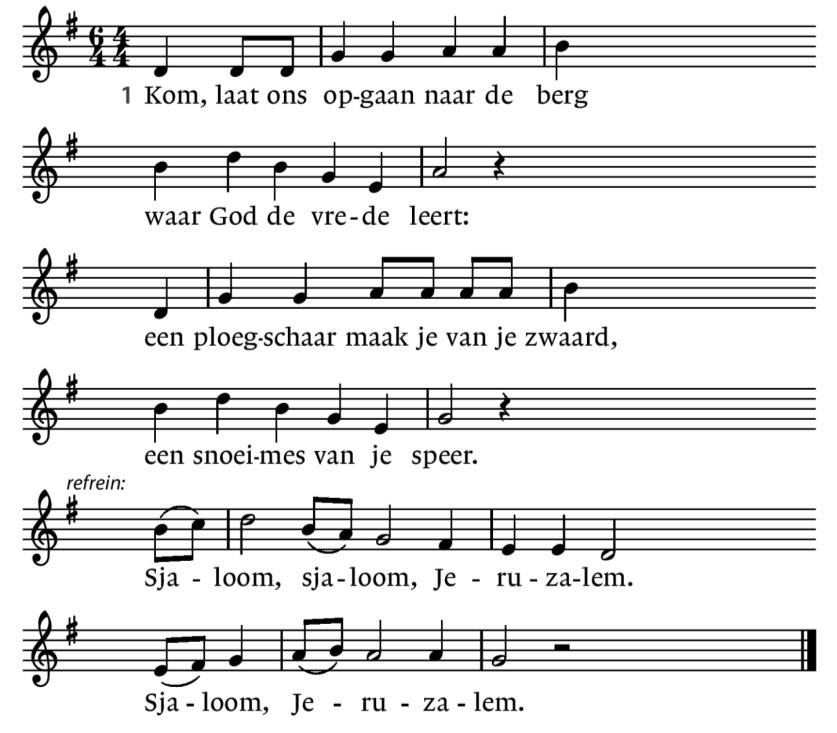 Aansteken van een kaars en moment van inkeer Muziek: Lied 1016 2. Wij gaan waar onze voeten gaan, God zet ons op het spoor naar vrede en gerechtigheid, zijn voetstap gaat ons voor.