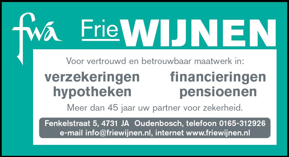 Meer dan 50 jaar uw partner voor zekerheid THEO DE BONT Markt 25 - Oudenbosch - tel. 0165 314 934 www.theodebont.