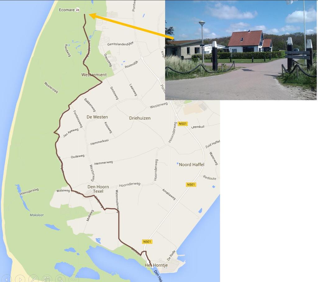 Kaart 5: Route Texel en Finish