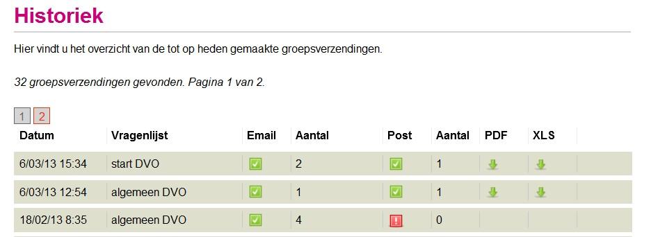 postbevragingen afdrukken (PDF) en een