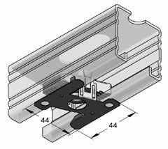 Montagesysteem 45 Stex 45 Montagemoer MP F x RA-GZ 655-D Railtype: C-Profiel 45 mm getand Materiaal: Staal Bevestiging: Traploze, klemvaste verbinding Materiaalsoort: S235JR Oppervlak: Galvanisch
