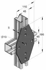 Hoekverbinder 4-gats (IB 659) 130 x 40 x 5 0,42 10 M08165900 T-Verbinder