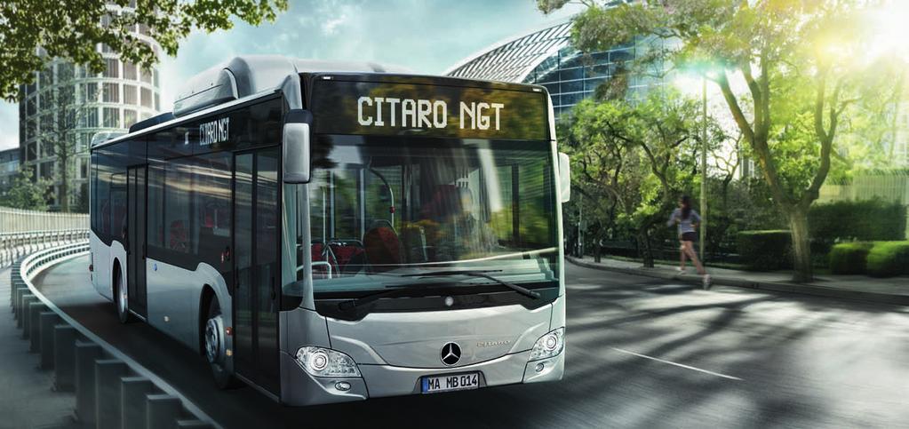 De Citaro NGT: klimaatbeschermer voor uw stad. 96 personen 12,14 meter Milieuvriendelijk Krachtig rijdt de Citaro NGT zijn routes door de groene stad.