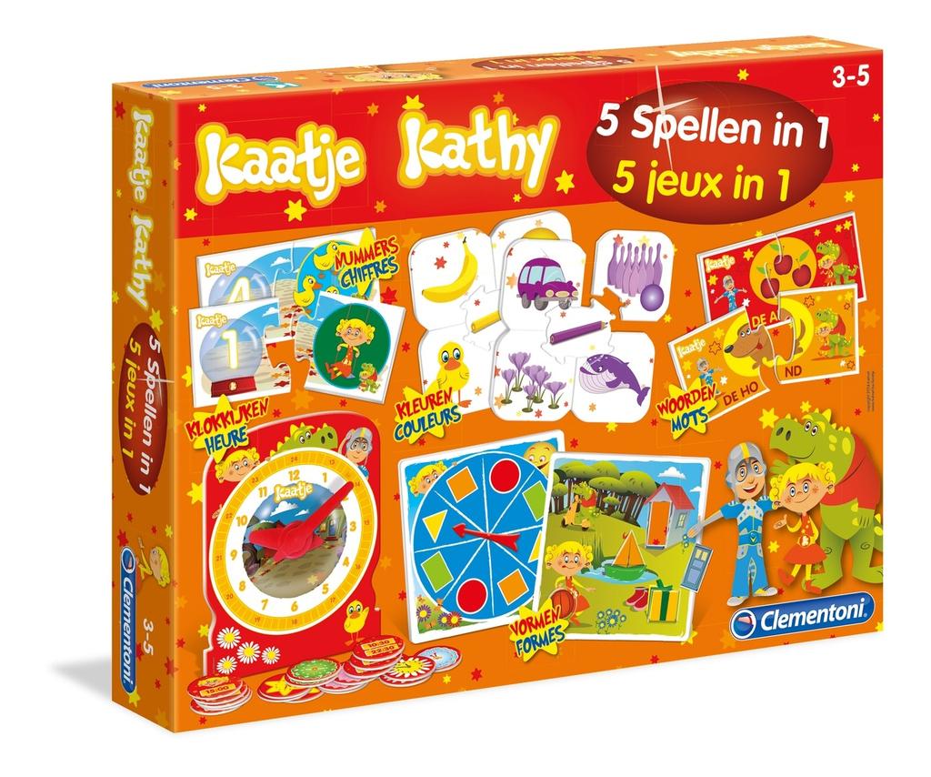 KAATJE KATHY 5in1 Dit is een leuke set met educatieve spelletjes voor kinderen vanaf 3 jaar.