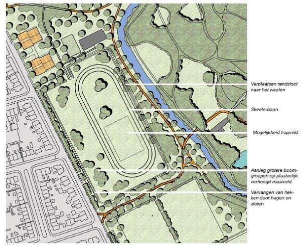 2 Uitgangspunten De locatie van de skeelerbaan is vastgelegd in tekening G84 Voorlopig ontwerp Randenbroek e.o., d.d. 15 december 2010, van de afdeling tuin- en landschaparchitectuur, gemeente Amersfoort.