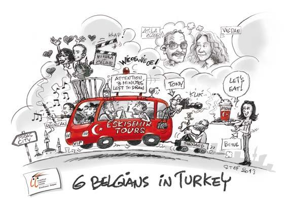 CARTOONS FROM BELGIUM Het ECC stelde ook een tentoonstelling samen met werk van 10 Belgische cartoonisten die allen prijzen wonnen op internationale cartoonfestivals.