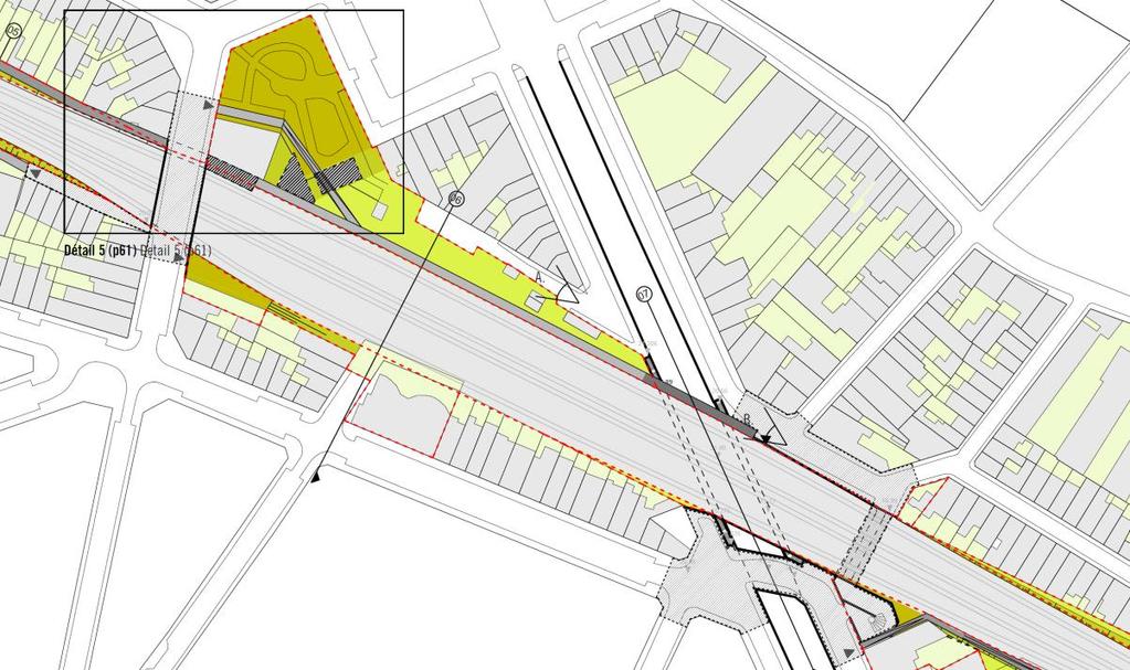 3.2 Abords de l ancienne gare Omgeving van het voormalig station 3.3 Liaison cyclo-pietonne Fiets en voet gangerbinding 3.